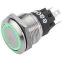 EAO 82 Series Illuminated Momentary Push Button Switch, Panel Mount, 19 mm Cutout, SPDT, Green LED, IP65 IP67 82-5151.1134