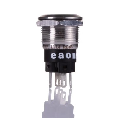 EAO 82 Series Illuminated Panel Mount Momentary Push Button Switch, SPDT, Red LED, 19 mm Cutout, IP65/IP67, 240 82-5151.1114