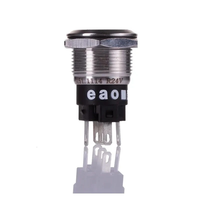 EAO 82 Series Illuminated Panel Mount Momentary Push Button Switch, SPDT, Red LED, 19 mm Cutout, IP65/IP67, 240 82-5151.1114