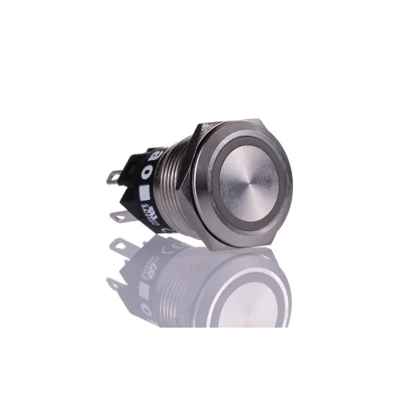 EAO 82 Series Illuminated Panel Mount Momentary Push Button Switch, SPDT, Red LED, 19 mm Cutout, IP65/IP67, 240 82-5151.1114