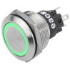 EAO Illuminated Momentary Push Button Switch, Panel Mount, 22.3 mm Cutout, SPDT, Green LED, IP65, IP67, 240 V 82-6151.1136