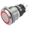 EAO 82 Series Stainless Steel Illuminated Momentary Push Button Switch, Panel Mount, 19 mm Cutout, SPDT, Red 82-5153.1113