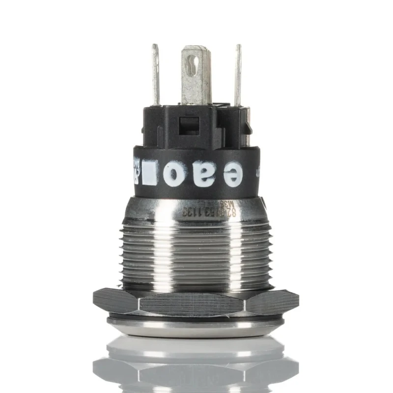 EAO Illuminated Momentary Push Button Switch Panel Mount, 19 mm Cutout, SPDT, Green LED, IP65/IP67, 240 V DC/AC 82-5153.1133