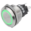 EAO Illuminated Momentary Push Button Switch Panel Mount 22.3 mm Cutout SPDT Green LED IP65 IP67 240V DC 82-6151.1134