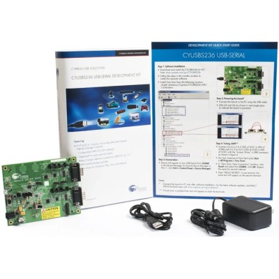 Infineon Dual Channel USB-Serial Communication and Wireless Development Kit for CY7C65215 with CapSense and CYUSBS236