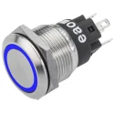 EAO 82 Series Illuminated Push Button Switch Momentary SPDT Blue LED Panel Mount 19 mm Cutout IK10 IP65 IP67 82-5153.1123