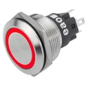 EAO Illuminated Push Button Switch Panel Mount Momentary SPDT Red LED 22.3 mm Cutout IP65 IP67 240 V 24 V AC 82-6153.1113