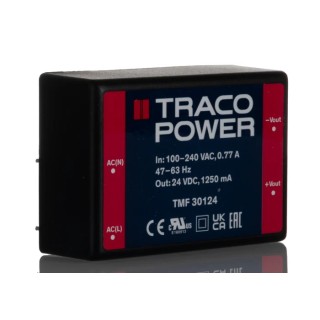 TRACOPOWER TMF 30124 Switching Power Supply 24V DC, 30W, PCB Mount, Medical Standard TMF 30124
