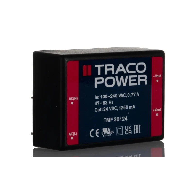 TRACOPOWER TMF 30124 Switching Power Supply 24V DC, 30W, PCB Mount, Medical Standard TMF 30124