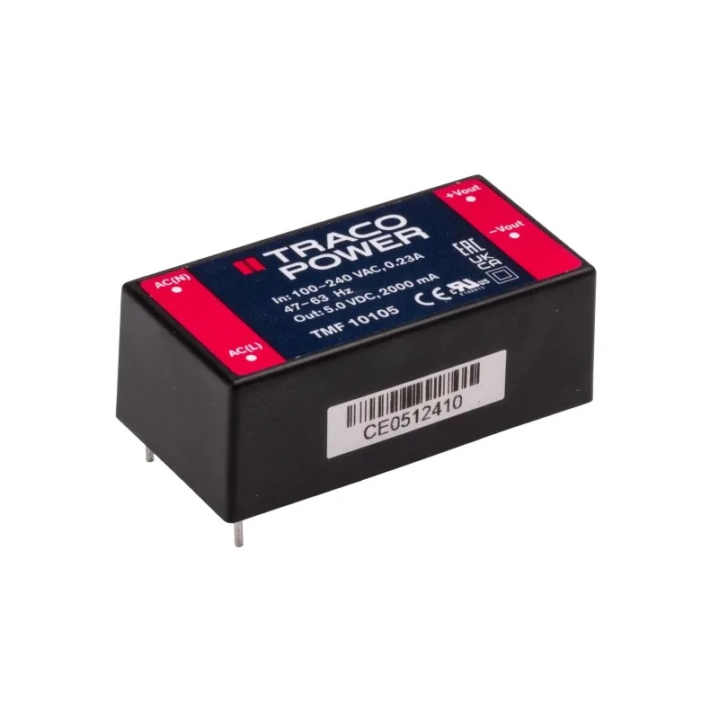 TRACOPOWER TMF 10105 AC/DC Power Supply 5V DC 10W PCB Mount, Medical Approved TMF 10105