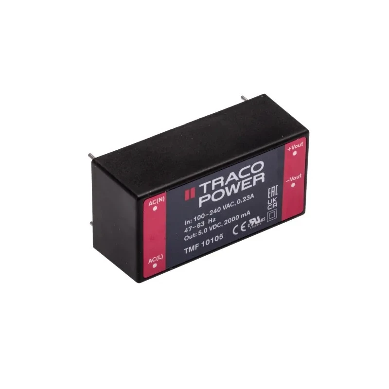 TRACOPOWER TMF 10105 AC/DC Power Supply 5V DC 10W PCB Mount, Medical Approved TMF 10105