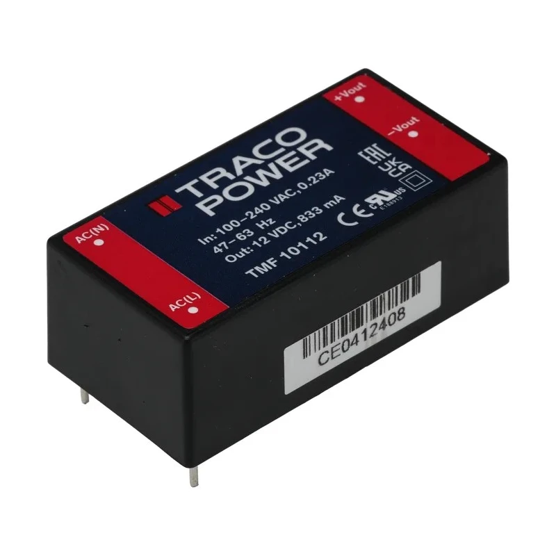 TRACOPOWER TMF 10112 Switching Power Supply 12V DC, 10W, PCB Mount, 264V AC Input TMF 10112