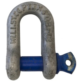 RS PRO D-Shackle Alloy Steel Galvanised, Screw Pin, Safe Working Load 1.5t 124-4827