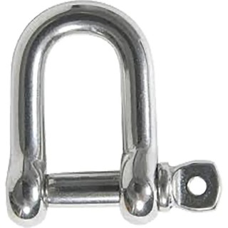 RS Pro Stainless Steel D-Shackle Screw Pin, Polished Finish, 6mm Diameter, 0.15 t Safe Working Load 124-4854