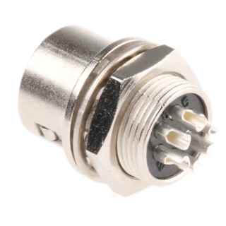 Hirose Circular Connector, 6 Contacts, Panel Mount, Miniature Socket Connector, Female, 100V, 2A, HR10A-7R-6S(73)