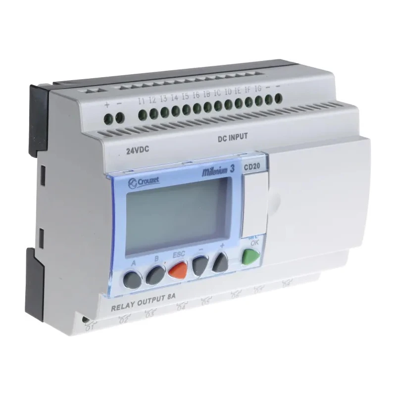 Crouzet Millenium 3 Series Logic Module 12-Input Analogue Digital Input 8 Outputs Relay Output 24V DC 8A 88970051