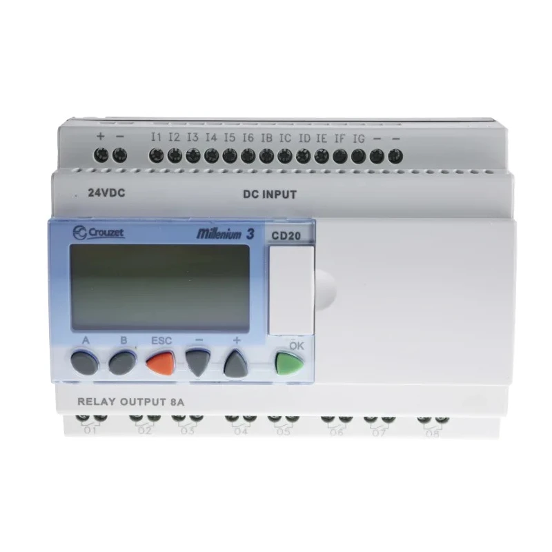 Crouzet Millenium 3 Series Logic Module 12-Input Analogue Digital Input 8 Outputs Relay Output 24V DC 8A 88970051