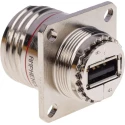 Amphenol Socapex USB Connector Straight Panel Female 1 Port USB Type A IP68 5V 5A USBFTV21N