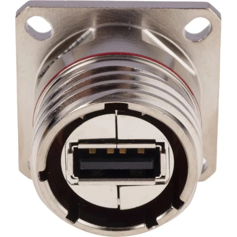 Amphenol Socapex USB Connector Straight Panel Female 1 Port USB Type A IP68 5V 5A USBFTV21N