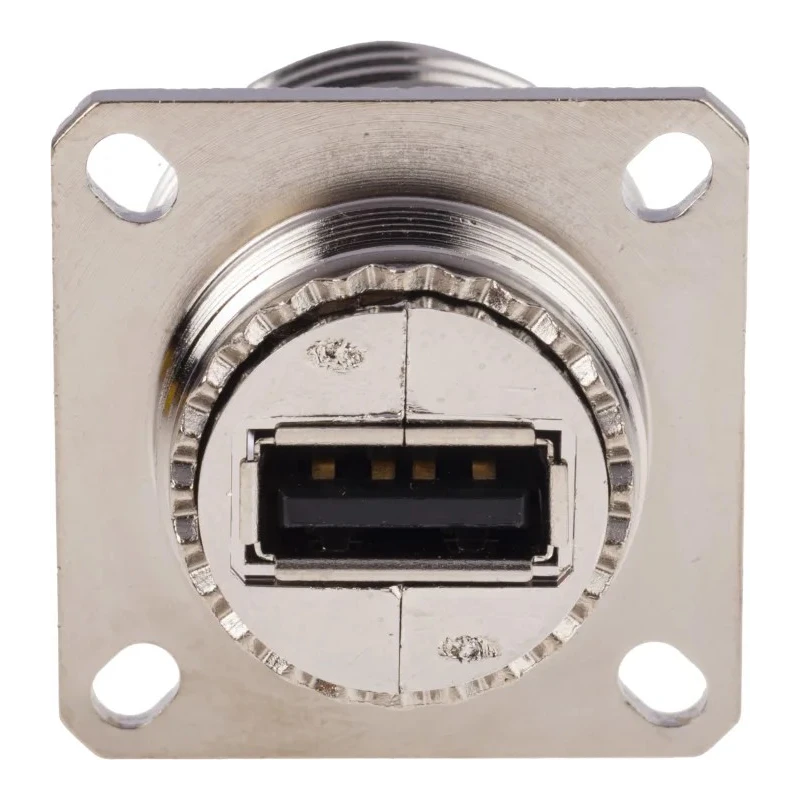 Amphenol Socapex USB Connector Straight Panel Female 1 Port USB Type A IP68 5V 5A USBFTV21N