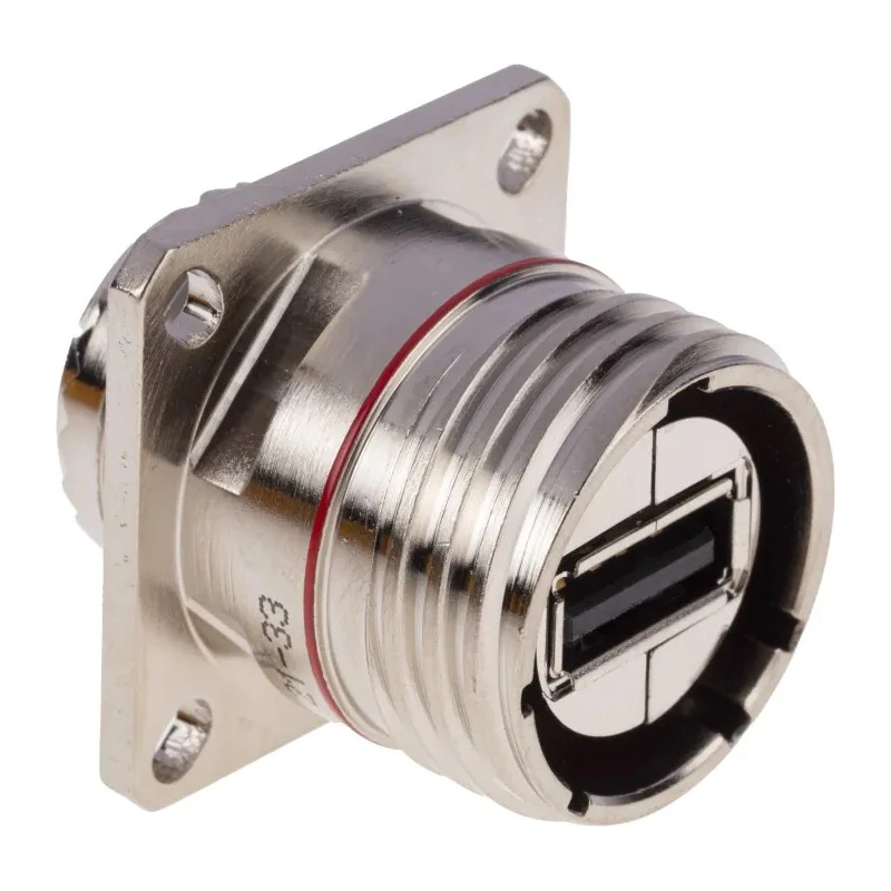 Amphenol Socapex USB Connector Straight Panel Female 1 Port USB Type A IP68 5V 5A USBFTV21N
