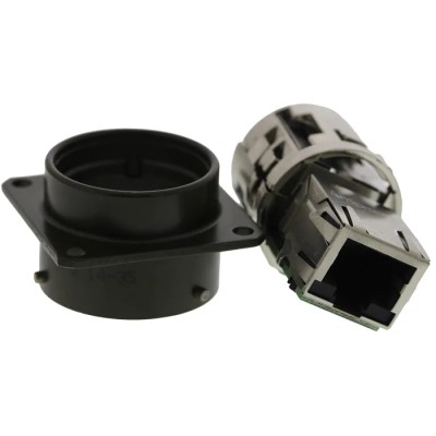 Amphenol Socapex RJF Series RJ45 Shielded Female Panel Mount Connector Cat5e 1 Port 8 Way 