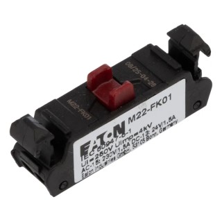 Eaton RMQ Titan M22 Series Contact Block 1 NC, 230 V AC, 24 V DC, 1.5 A Current Rating 180791 M22-FK01