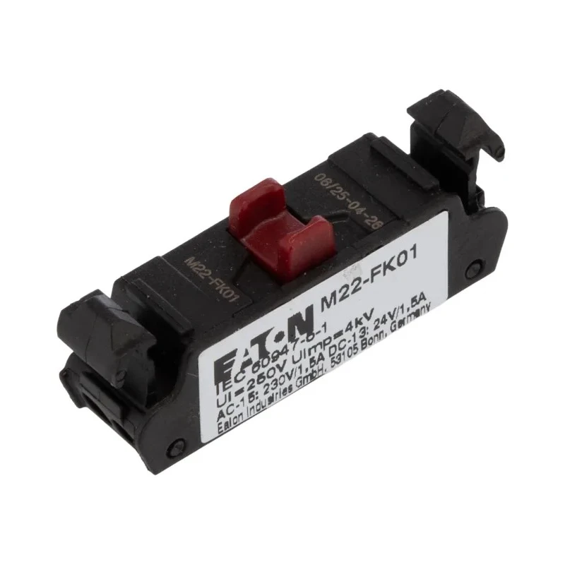 Eaton RMQ Titan M22 Series Contact Block 1 NC, 230 V AC, 24 V DC, 1.5 A Current Rating 180791 M22-FK01