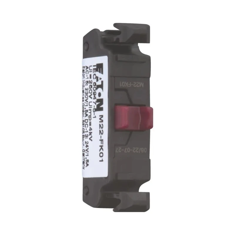 Eaton RMQ Titan M22 Series Contact Block 1 NC, 230 V AC, 24 V DC, 1.5 A Current Rating 180791 M22-FK01