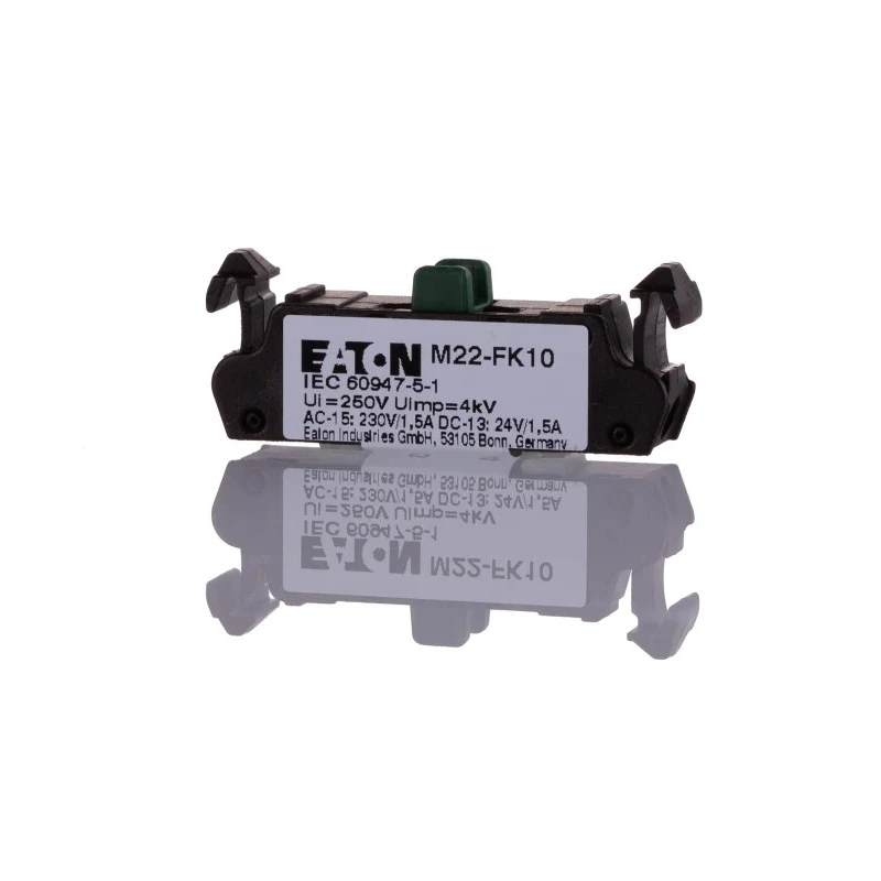 Eaton RMQ Titan M22 Series Contact Block 1 NO Push-in Terminal 230 V AC, 24 V DC, 1.5A 180792 M22-FK10