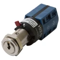 Kaba High Security Key Switch, DPCO, 10A, 2-Way Common-Key, Silver Housing, Spring Return 7-350152-1-NI