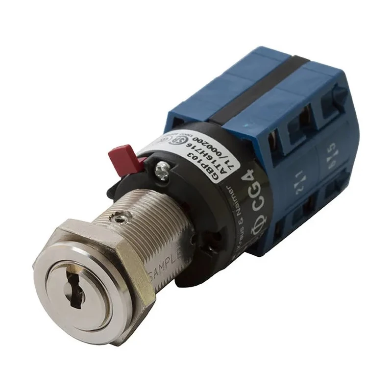 Kaba High Security Key Switch, DPCO, 10A, 2-Way Common-Key, Silver Housing, Spring Return 7-350152-1-NI