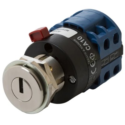 Kaba High Security DPCO Key Switch, 2 Positions, 20A, 24V DC / 440V AC, Momentary Operation, Random Key, Screw K31100602-NI