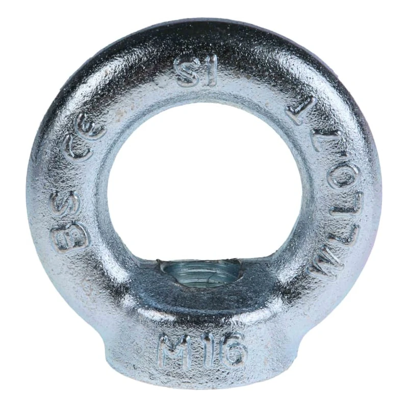 RS PRO Carbon Steel Zinc Plated Eye Nut M16 Thread 63 mm Diameter 0.7 t Working Load Limit 124-4843