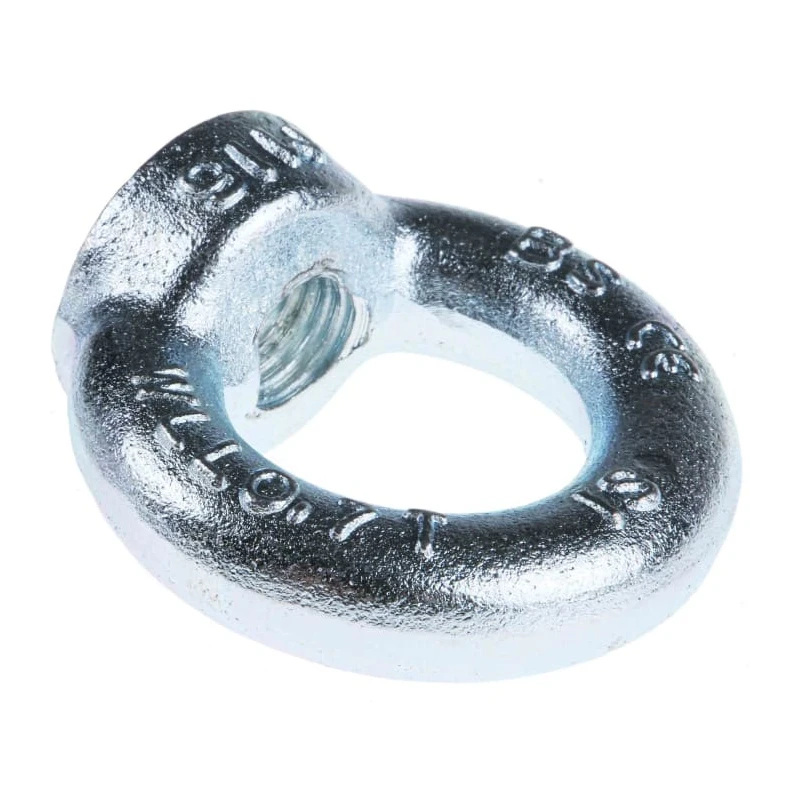 RS PRO Carbon Steel Zinc Plated Eye Nut M16 Thread 63 mm Diameter 0.7 t Working Load Limit 124-4843