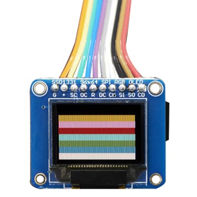 Adafruit Industries Mini Colour OLED 0.96 inch 16-bit 96x64 Pixel SPI Display with MicroSD Card Holder 684