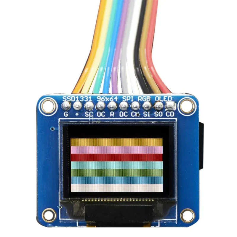 Adafruit Industries Mini Colour OLED 0.96 inch 16-bit 96x64 Pixel SPI Display with MicroSD Card Holder 684