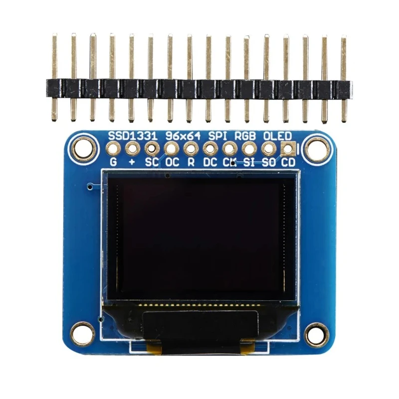 Adafruit Industries Mini Colour OLED 0.96 inch 16-bit 96x64 Pixel SPI Display with MicroSD Card Holder 684