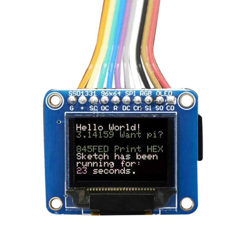 Adafruit Industries Mini Colour OLED 0.96 inch 16-bit 96x64 Pixel SPI Display with MicroSD Card Holder 684