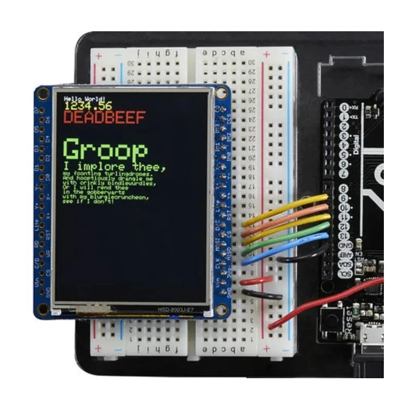 ADAFRUIT INDUSTRIES 2.4 in TFT LCD Resistive Touch Screen Display Module with ILI9341 Controller and MicroSD Socket 2478