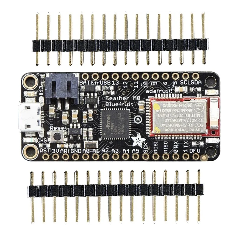 ADAFRUIT INDUSTRIES Microcontroller Development Board Feather M0 Bluefruit LE MCU 3.3V, 256KB Flash, ATSAMD21G18 2995