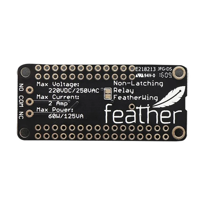 ADAFRUIT INDUSTRIES FeatherWing Non-Latching Relay Board for Adafruit Feather Development Board 5V 2A 250V AC 2895