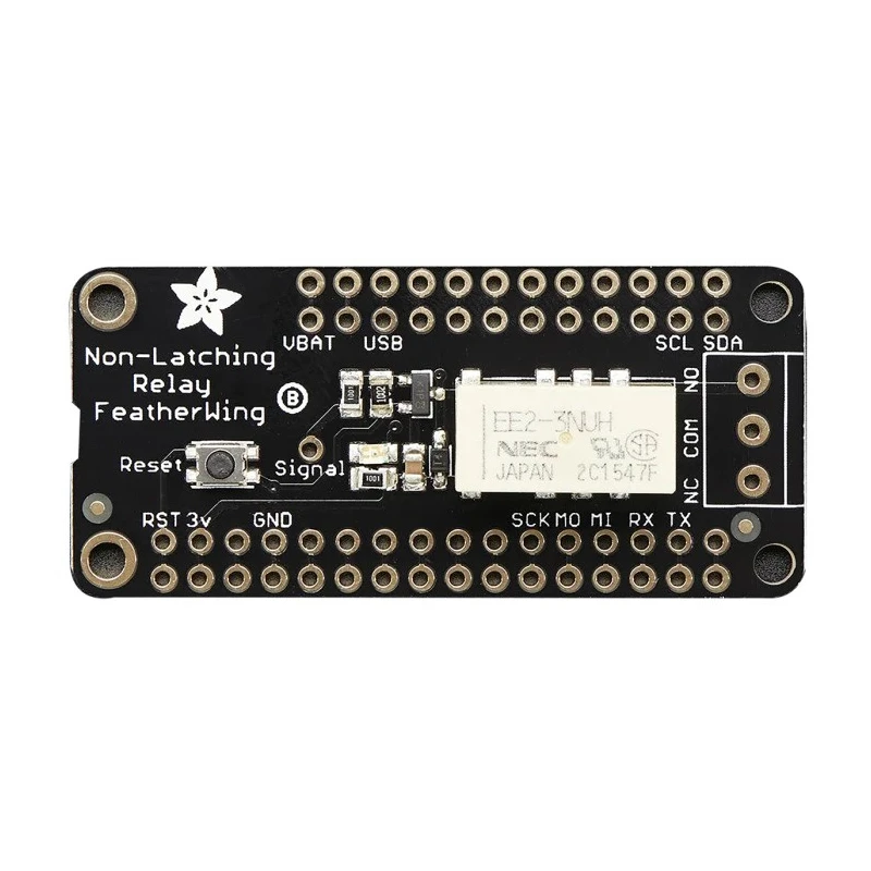 ADAFRUIT INDUSTRIES FeatherWing Non-Latching Relay Board for Adafruit Feather Development Board 5V 2A 250V AC 2895