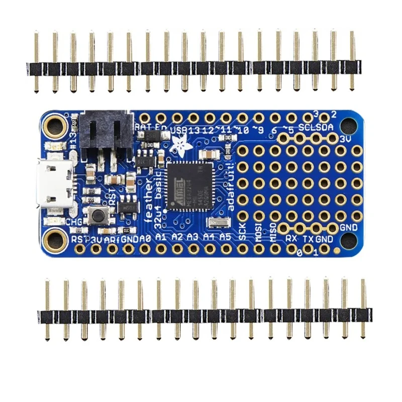ADAFRUIT INDUSTRIES Microcontroller Development Board Feather 32u4 Basic Proto 2771 ATmega32u4 MCU 8 MHz 3.3 V Logic