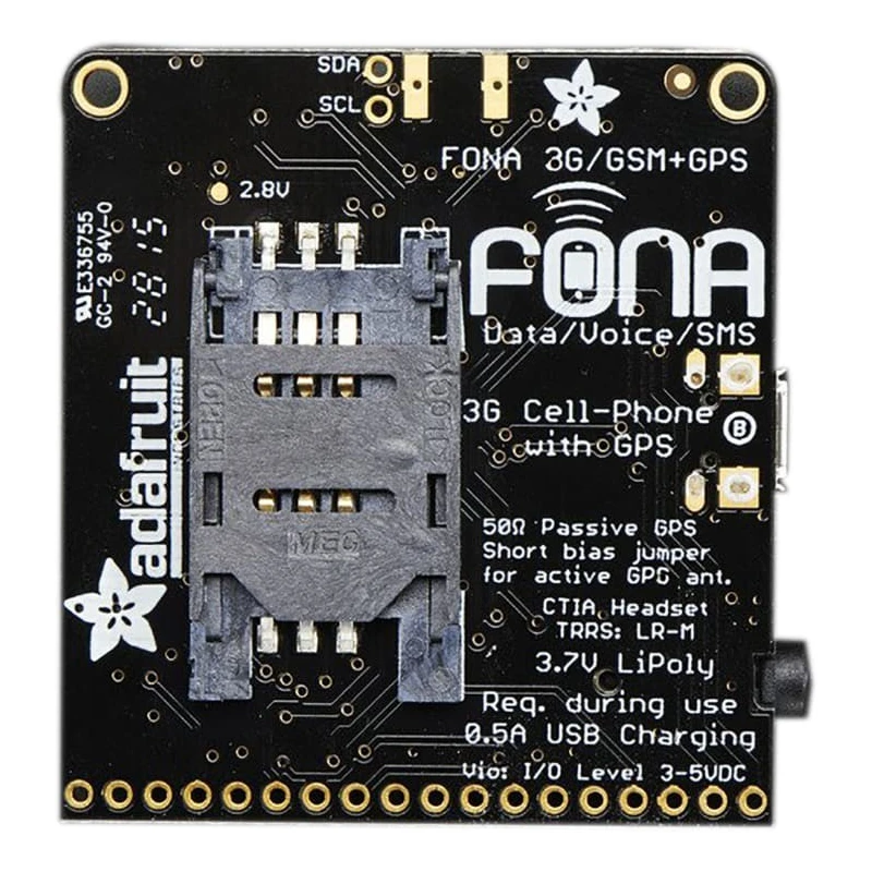 ADAFRUIT INDUSTRIES FONA 3G GSM 3G Cellular Breakout Board 1.9 GHz 2691