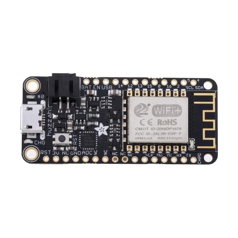 ADAFRUIT INDUSTRIES Feather HUZZAH WiFi Development Board 3.3V 80MHz ESP8266 Microcontroller 2821