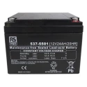 RS PRO 12 V Sealed Lead Acid Battery, 24 Ah Capacity, AGM Construction, T12 Terminal, 125mm x 166mm, 7.2kg Weight 537-5501