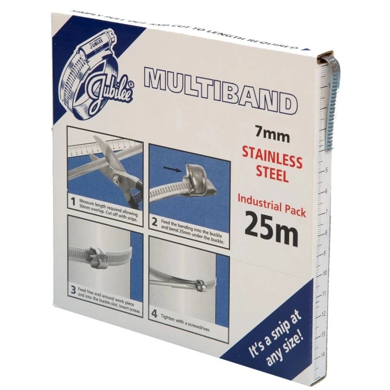 Jubilee Stainless Steel Hose Clip Banding 9.5 mm to 25 mm MB1601
