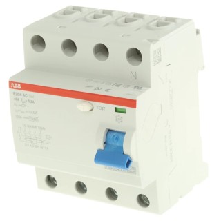 ABB Residual Current Circuit Breaker 40A 4-Pole 300mA Type AC 400V F200 Series 2CSF204001R3400 F204 AC-40/0,3