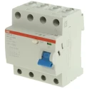 ABB F200 Series Residual Current Circuit Breaker 63A 4-Pole 300mA Type AC 400V AC 2CSF204001R3630 F204 AC-63/0,3